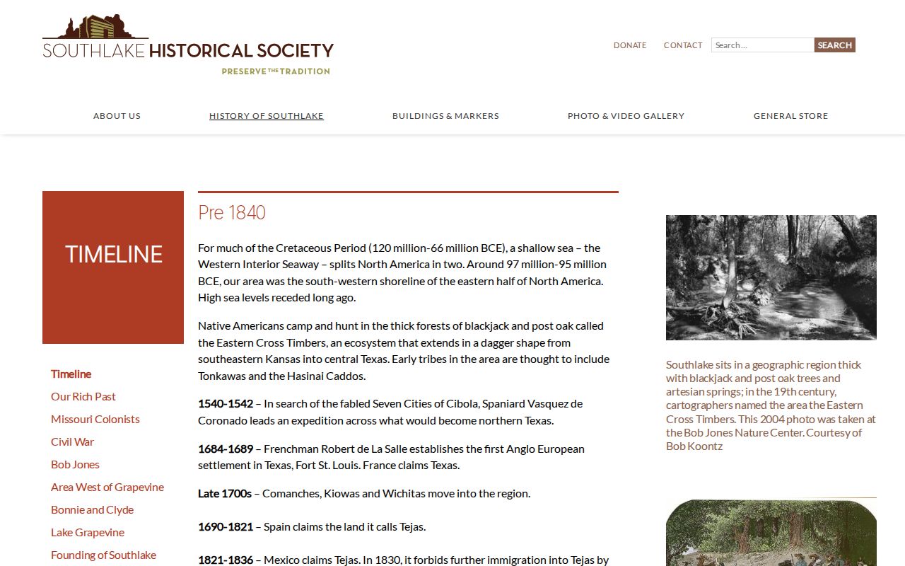 Southlake city directory history timeline and local record context