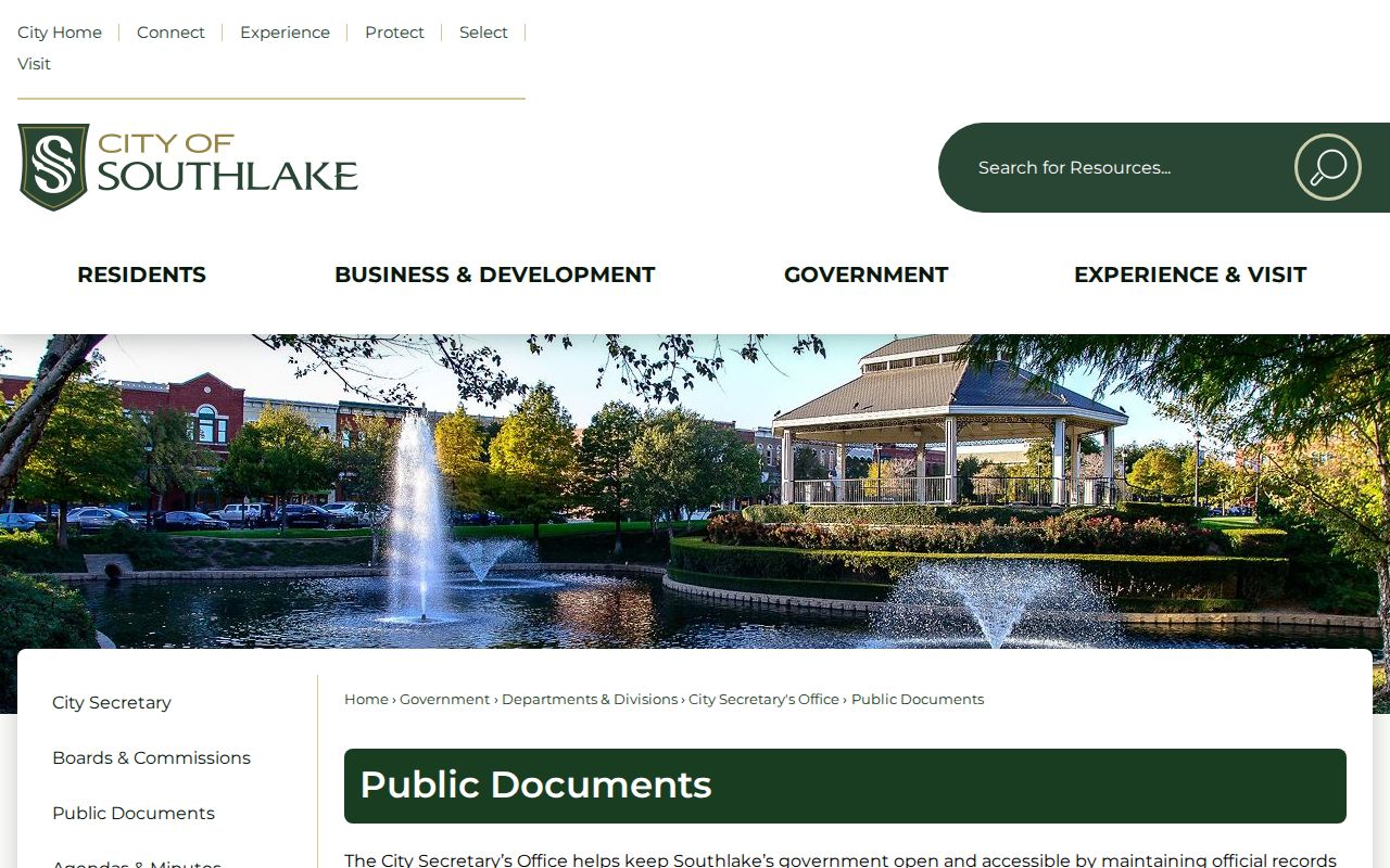 Southlake residents directory public documents request route