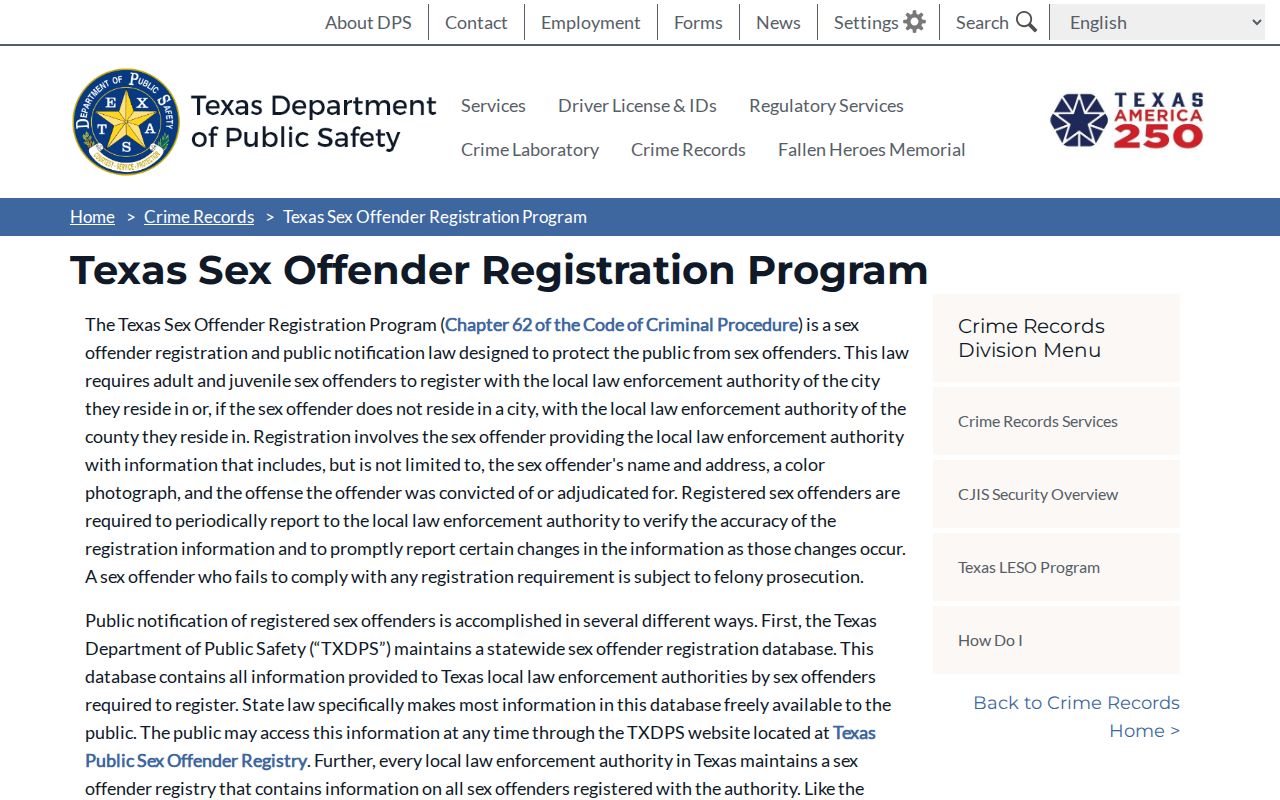 Southlake residents directory Texas DPS registry information
