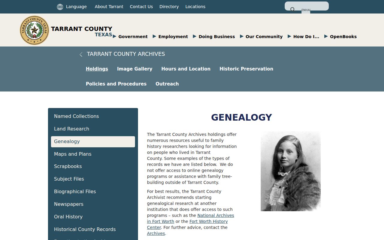 Southlake previous residents Tarrant Archives genealogy holdings