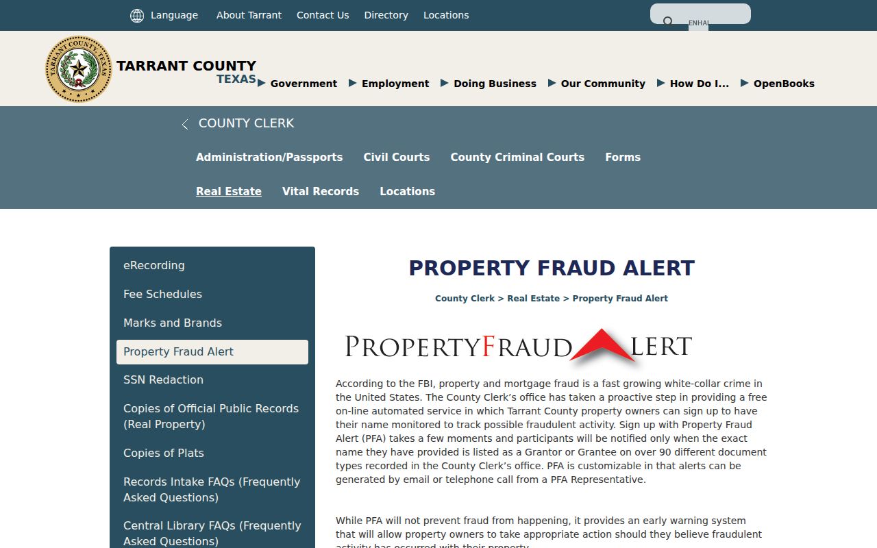Southlake previous residents property fraud alert page